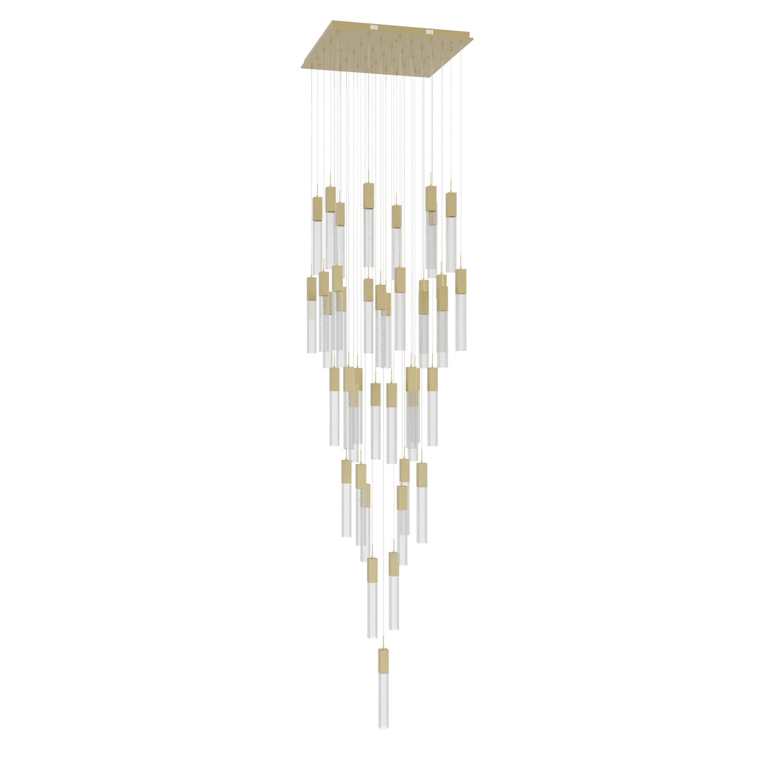 The Original Glacier Sputnik Chandelier in Brushed Brass/Bubbled Crystals by Avenue Lighting