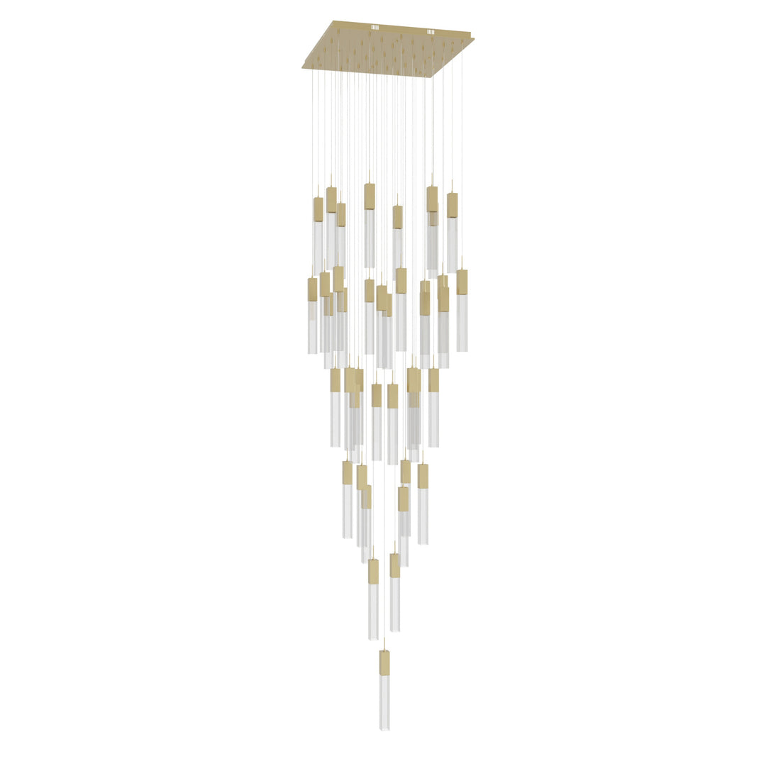The Original Glacier Sputnik Chandelier in Brushed Brass/Clear Crystals by Avenue Lighting