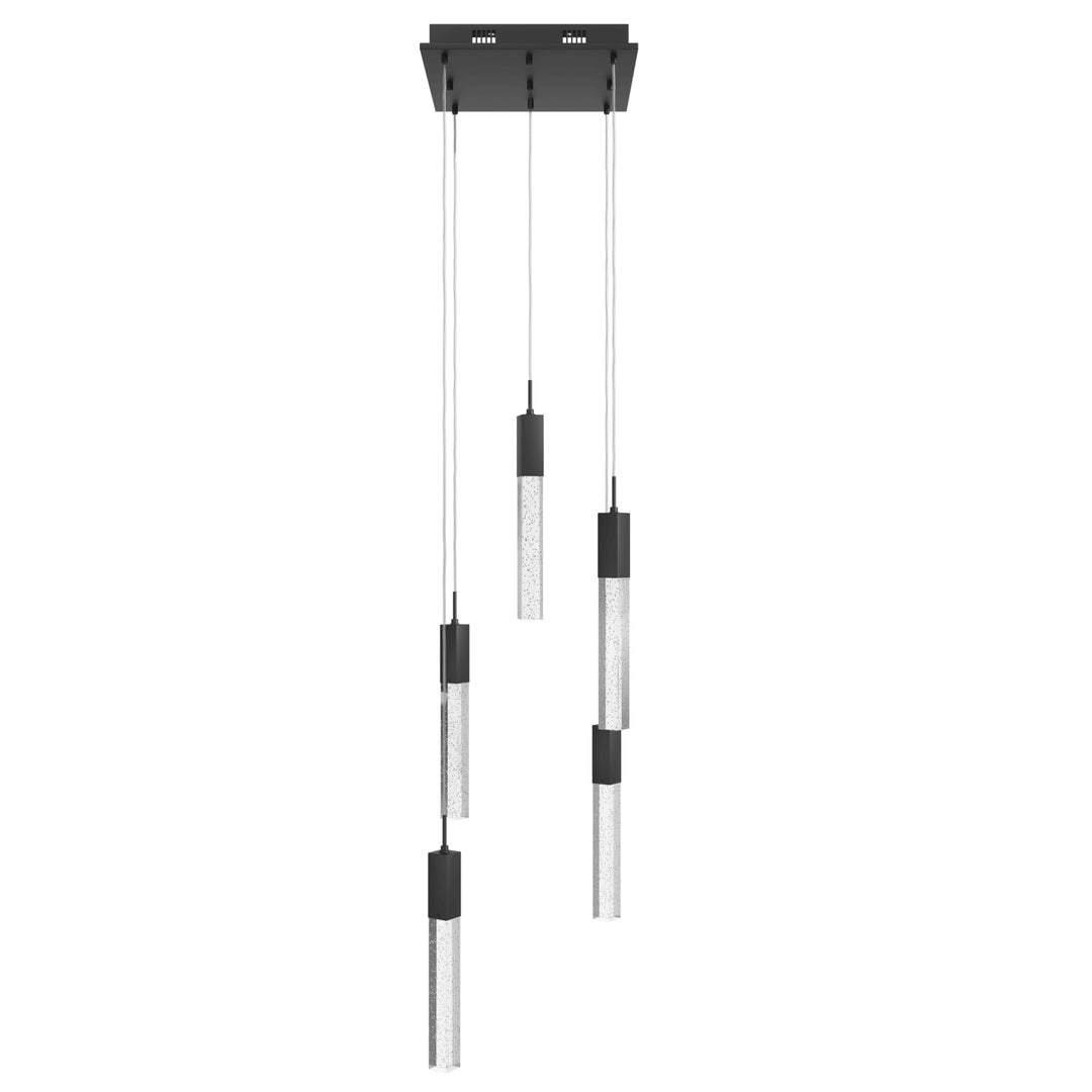 The Original Glacier LED Chandelier in Black/Bubbled Crystals by Avenue Lighting