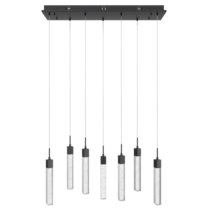 The Original Glacier LED Chandelier in Black/Bubbled Crystals by Avenue Lighting