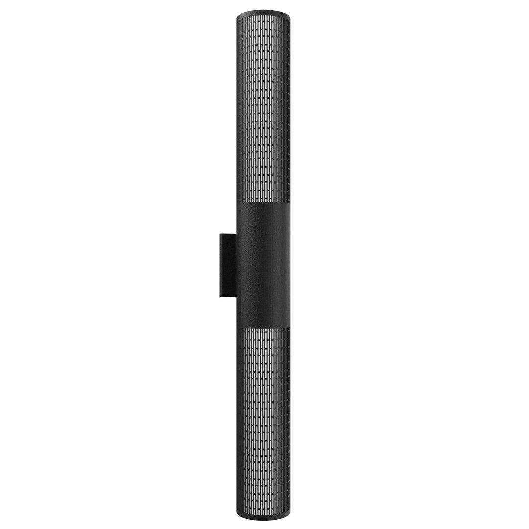 Avenue Outdoor Cylindrical LED Wall Sconce in Black with Perforated Grid Frame by Avenue Lighting