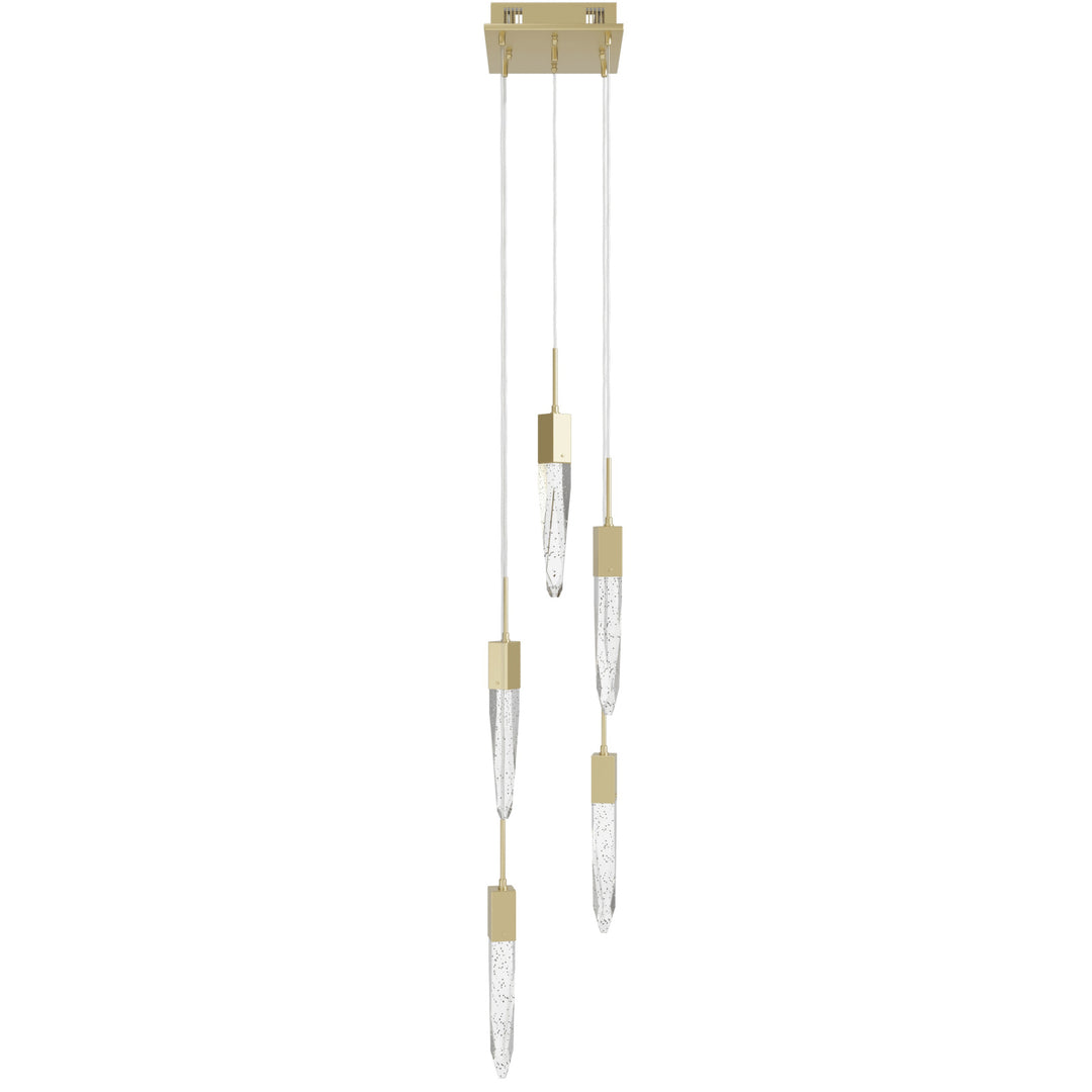 The Original Aspen Linear LED Chandelier in Brushed Brass/Bubbled Crystals by Avenue Lighting