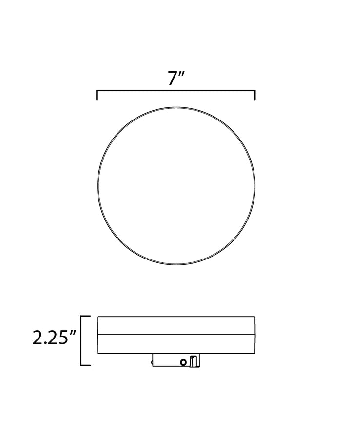 Tuner 7" RD LED Flush Mount Bluetooth dimensions diagram