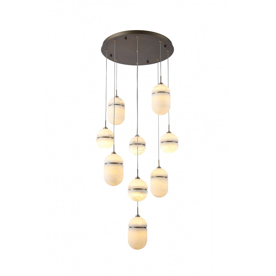Sedona Alabaster Chandelier, 9-Light 20"W, by Avenue Lighting