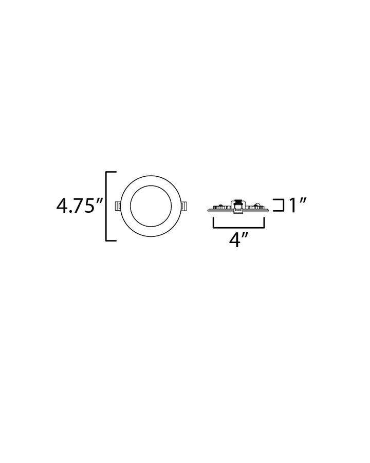 Slim 5" Recessed - 3000K dimensions diagram