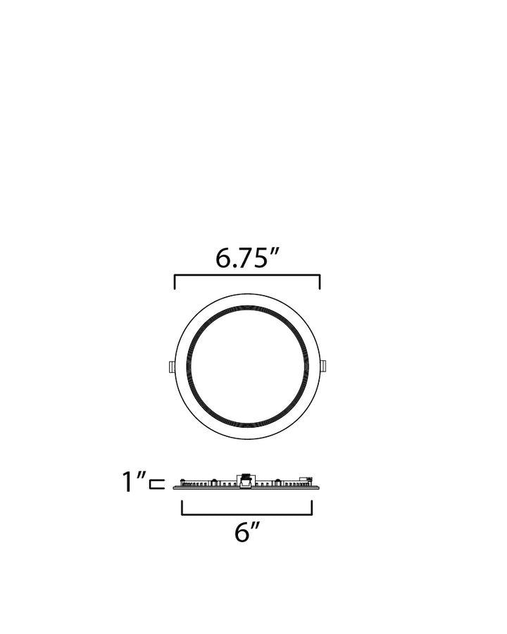 Slim Baffle Recessed 5CCT dimensions diagram