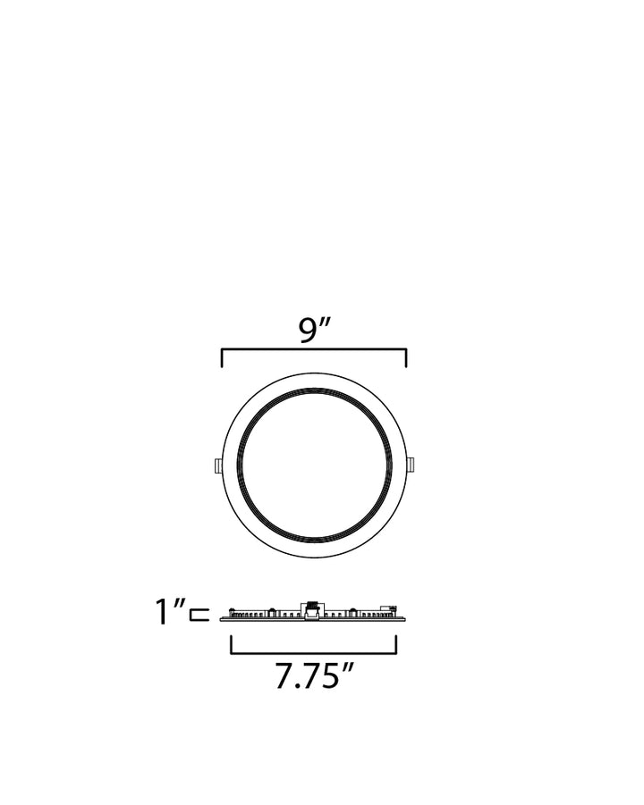 Slim Baffle Recessed 5CCT dimensions diagram