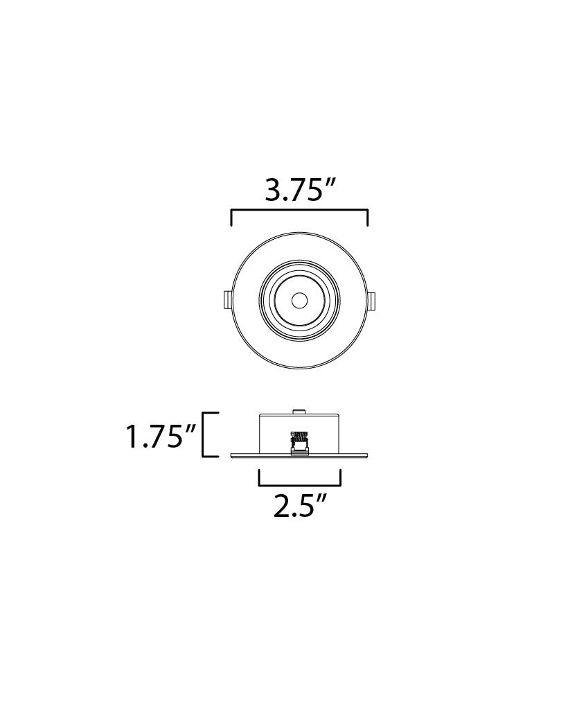 Slim Gimbal Recessed 5CCT dimensions diagram