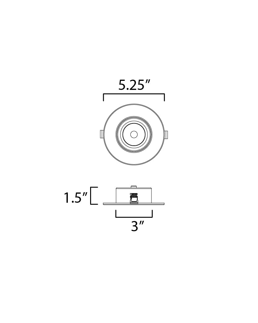 Slim Gimbal Recessed 5CCT dimensions diagram