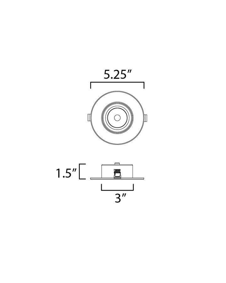 Slim Gimbal Recessed 5CCT dimensions diagram