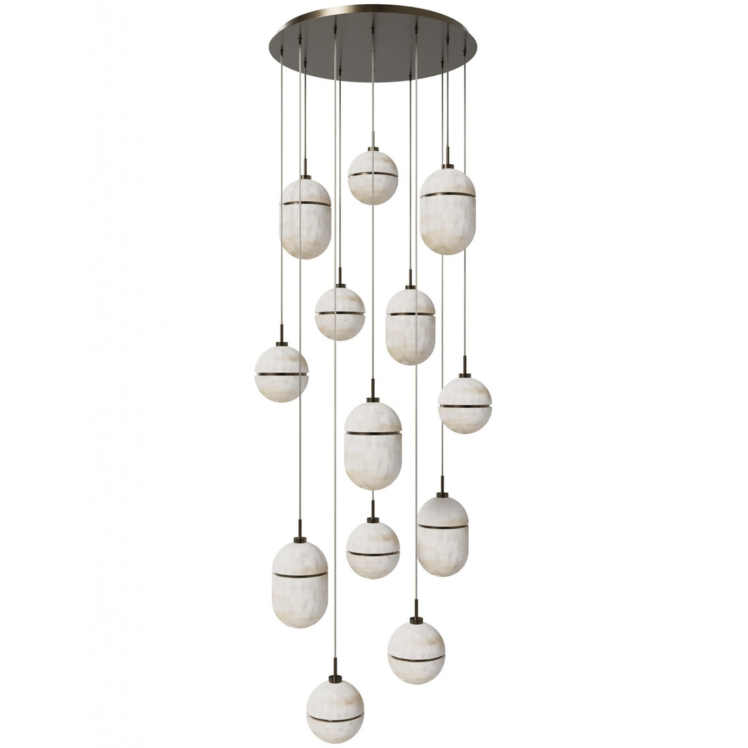 Sedona Alabaster Chandelier, 13-Light 23"W, by Avenue Lighting