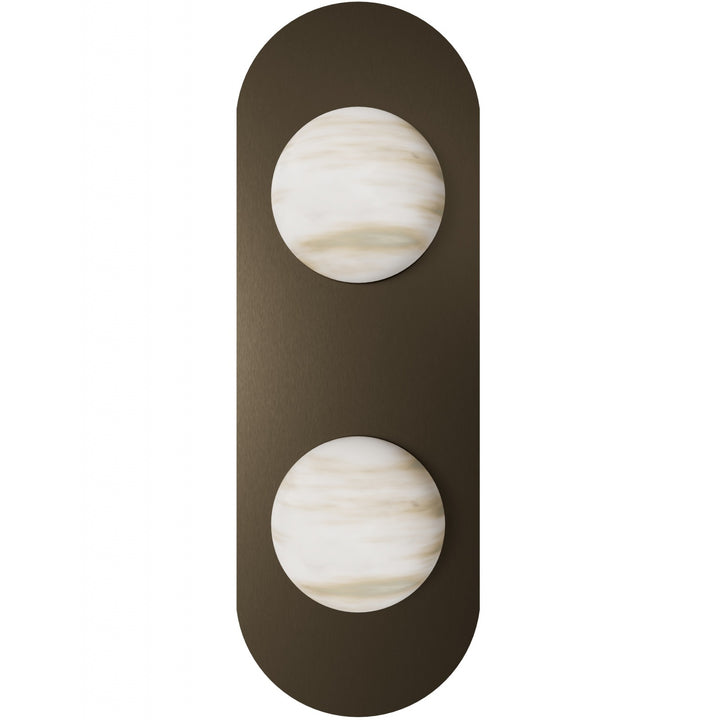 Sedona Alabaster 3-CCT LED Wall Sconce in Alabaster/Aged Brass by Avenue Lighting