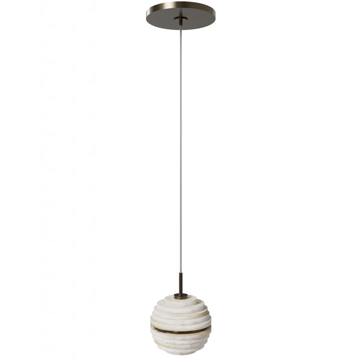 Sedona Round Ribbed Alabaster Pendant by Avenue Lighting - view 2
