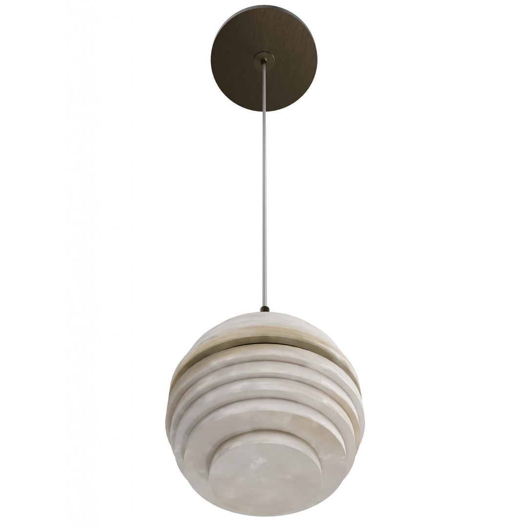 Sedona Round Ribbed Alabaster Pendant by Avenue Lighting - view 3