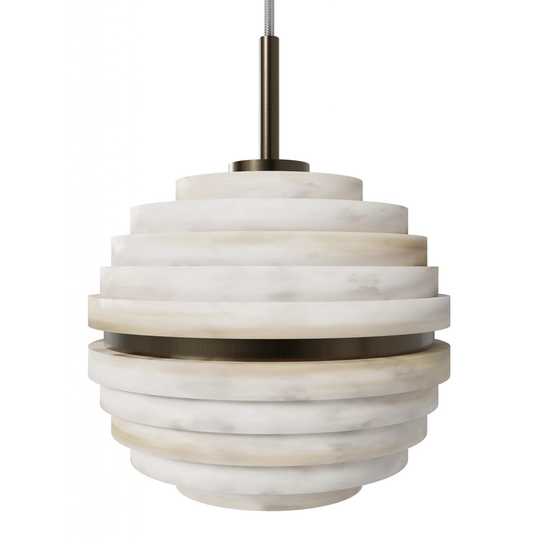 Sedona Round Ribbed Alabaster Pendant by Avenue Lighting - view 4