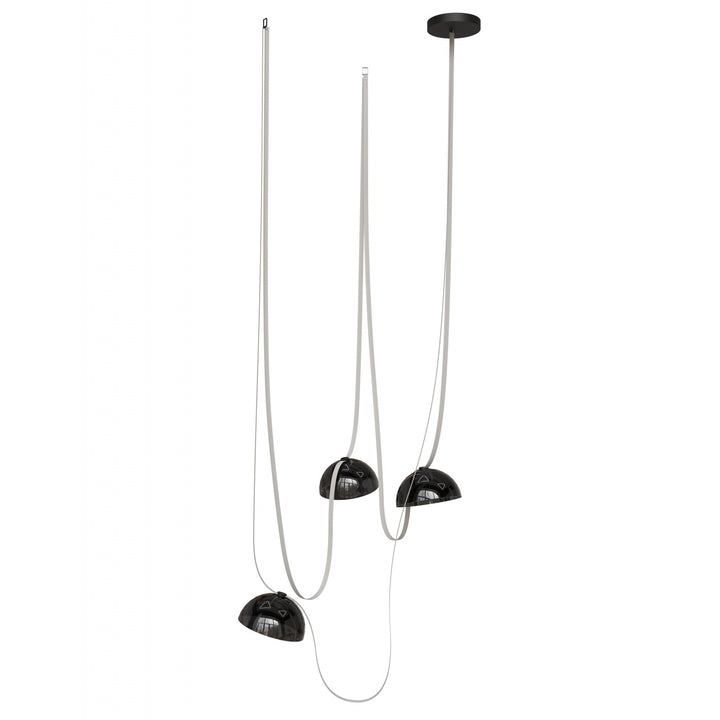 Fremont Belt Chandelier in Ivory/Smoked Glass Bowl by Avenue Lighting
