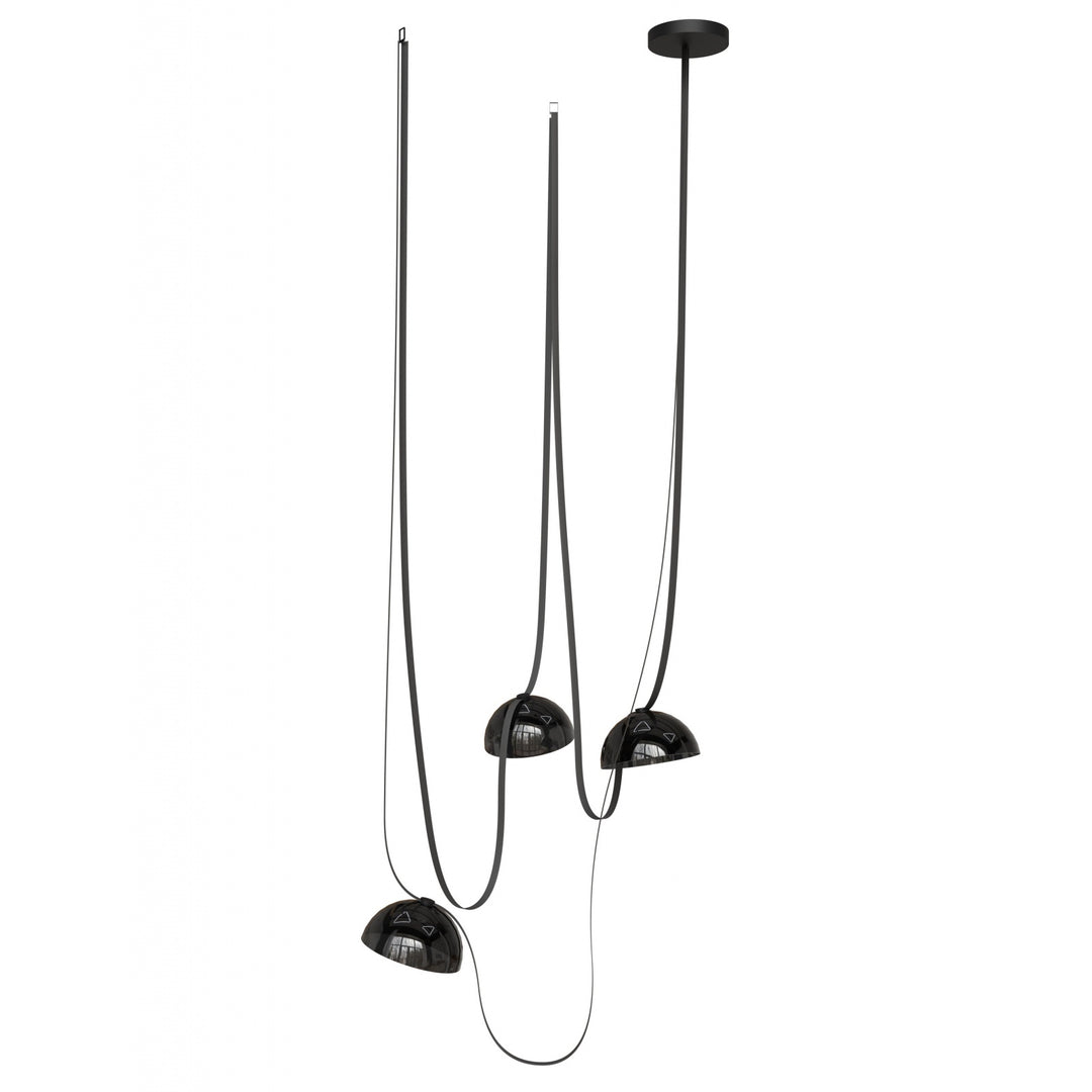 Fremont Belt Chandelier in Black/Smoked Glass Bowl by Avenue Lighting