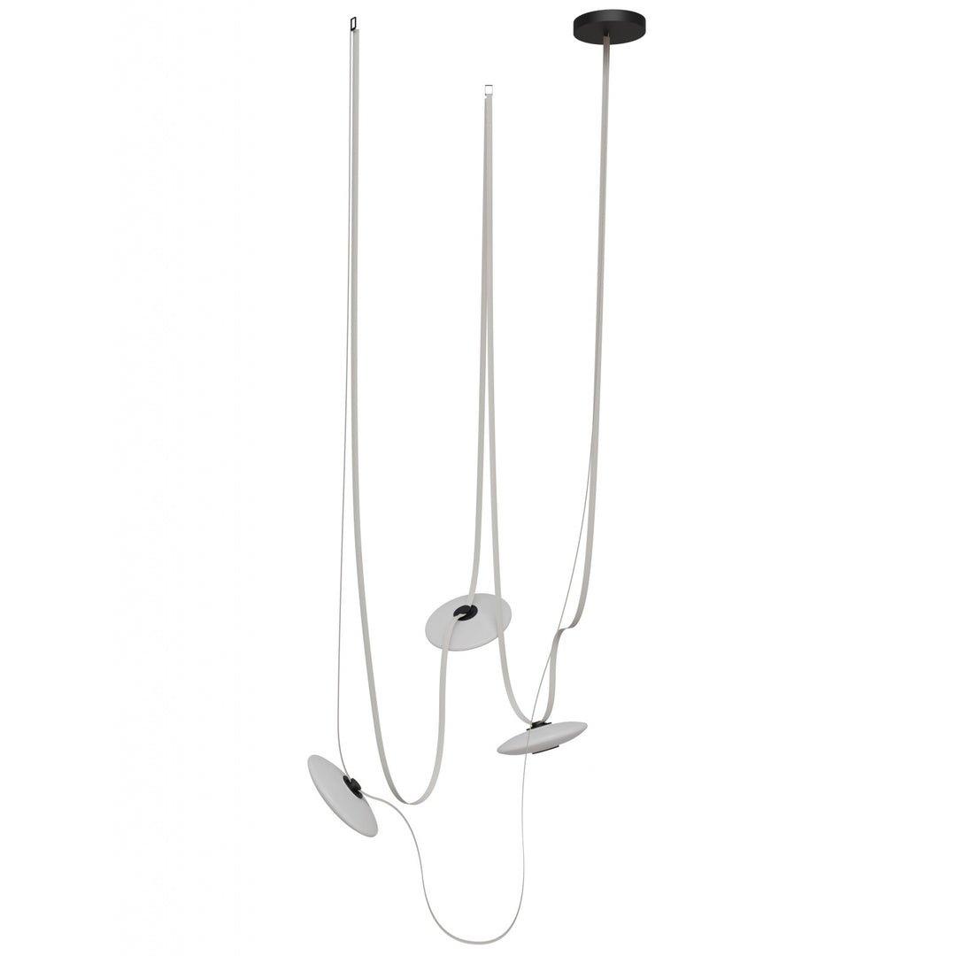 Fremont Belt Chandelier in Ivory/White Glass Disc by Avenue Lighting