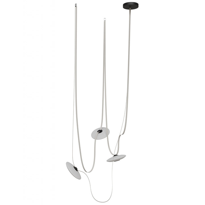 Fremont Belt Chandelier in Ivory/White Glass Disc by Avenue Lighting