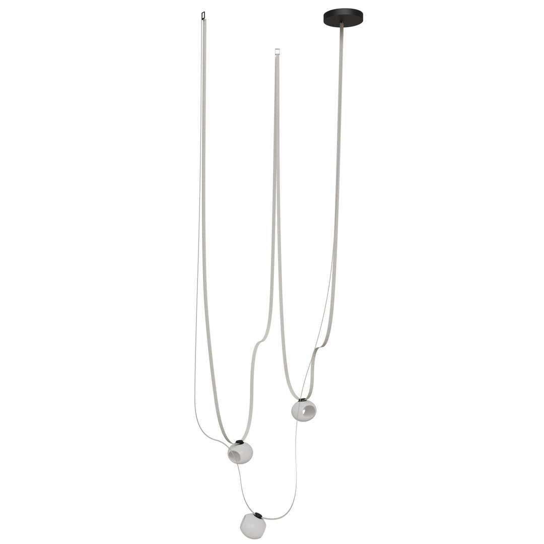 Fremont Belt Chandelier in Ivory/White Glass Open Globes by Avenue Lighting