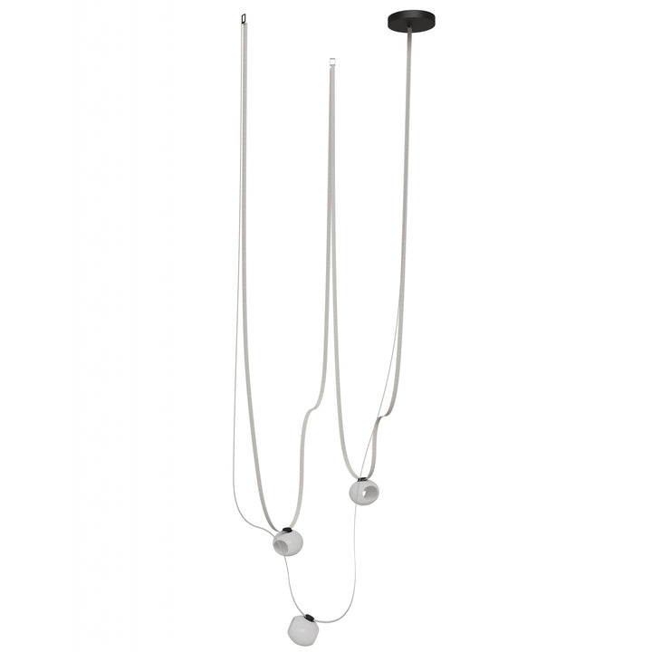 Fremont Belt Chandelier in Ivory/White Glass Open Globes by Avenue Lighting