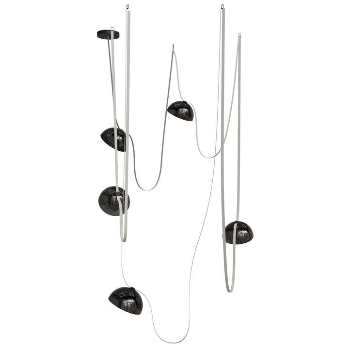 Fremont Belt Chandelier in Ivory/Smoked Glass Bowls by Avenue Lighting
