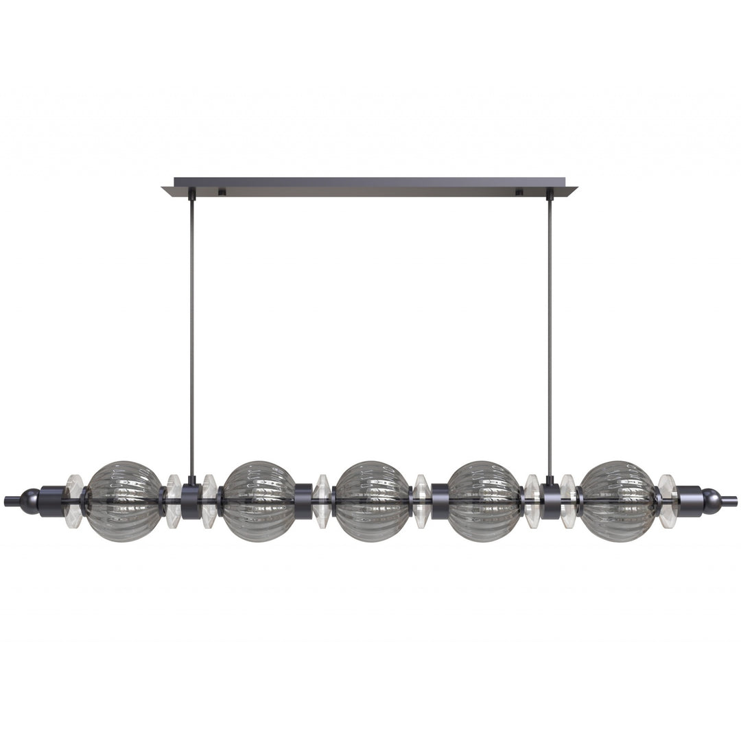 Avra Linear LED Pendant in Black/Smoked Glass by Avenue Lighting