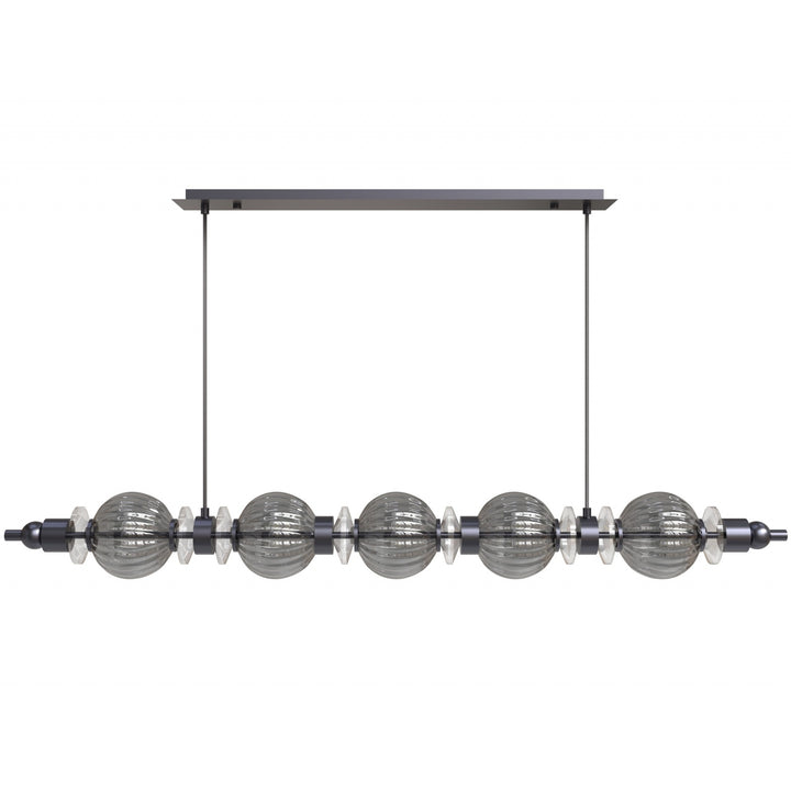 Avra Linear LED Pendant in Black/Smoked Glass by Avenue Lighting
