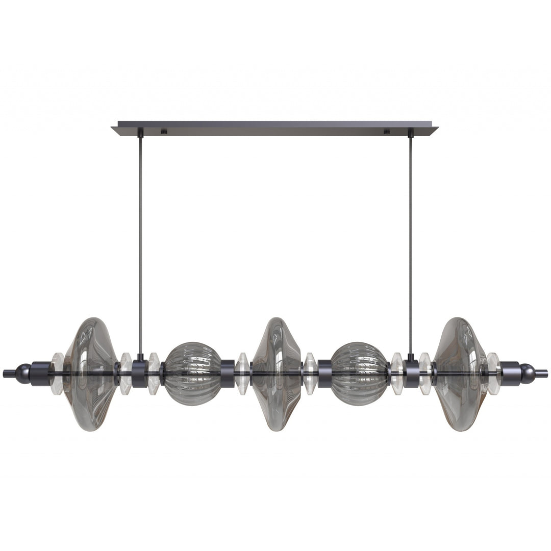 Avra Linear LED Pendant in Black/Smoked Glass by Avenue Lighting