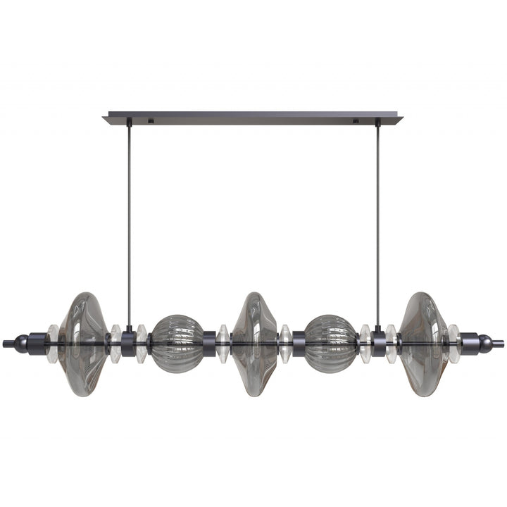 Avra Linear LED Pendant in Black/Smoked Glass by Avenue Lighting