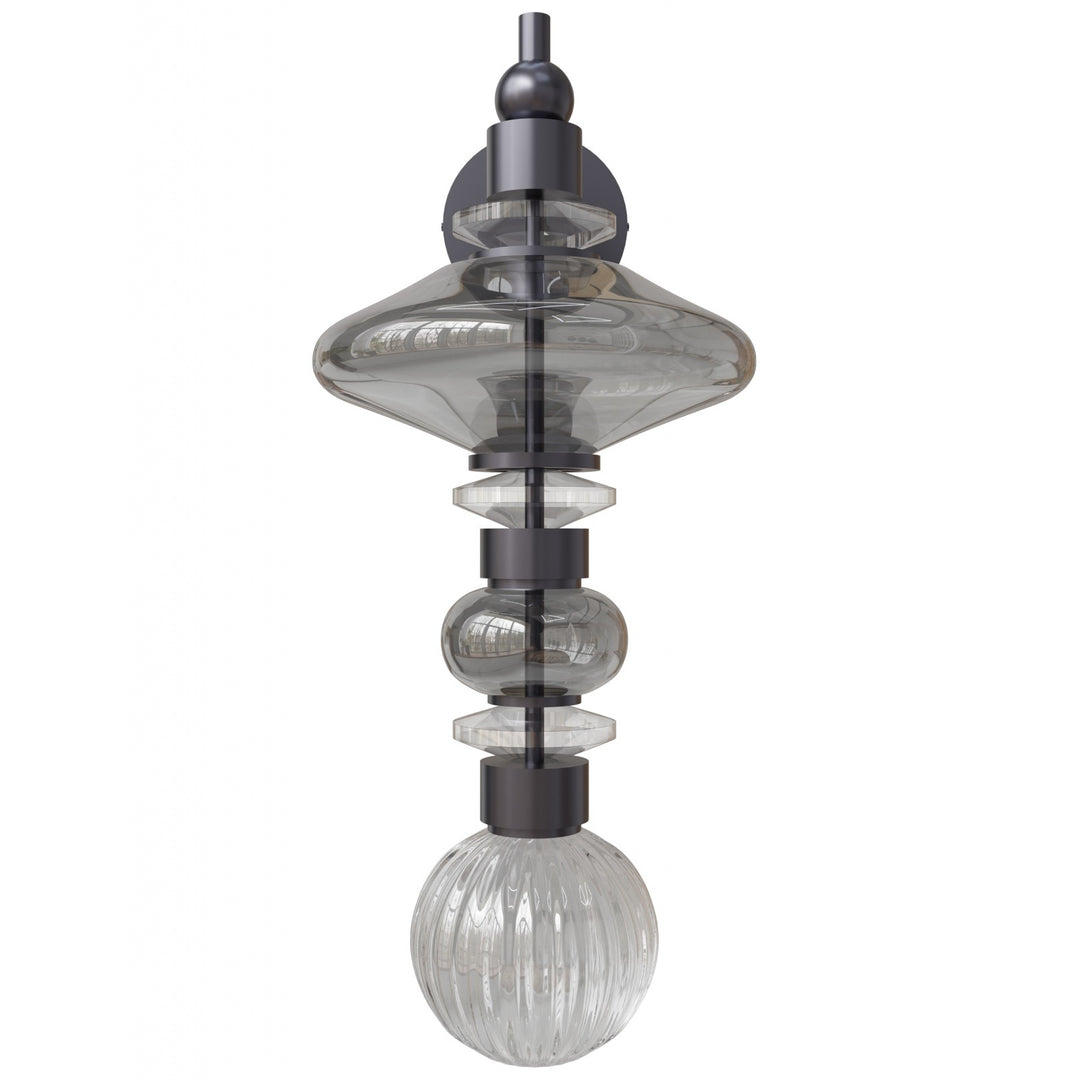 Avra Wall Sconce in Black/Smoked Glass by Avenue Lighting