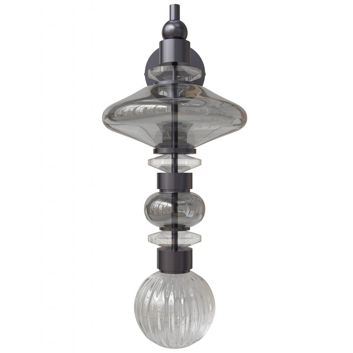Avra Wall Sconce in Black/Smoked Glass by Avenue Lighting
