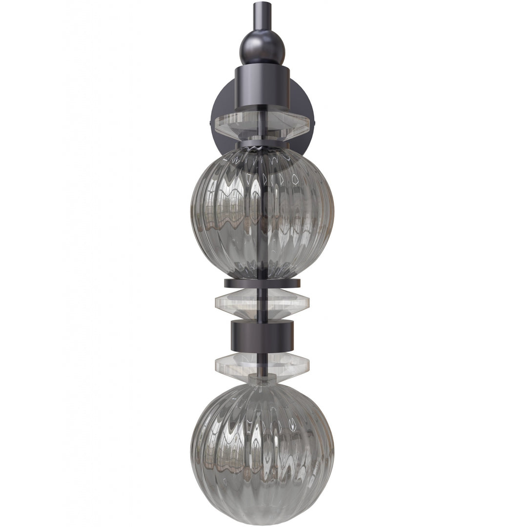 Avra LED Wall Sconce in Black/Smoked Glass by Avenue Lighting