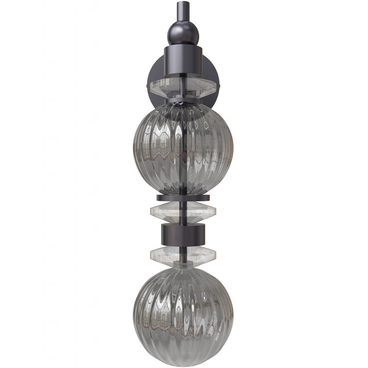Avra LED Wall Sconce in Black/Smoked Glass by Avenue Lighting