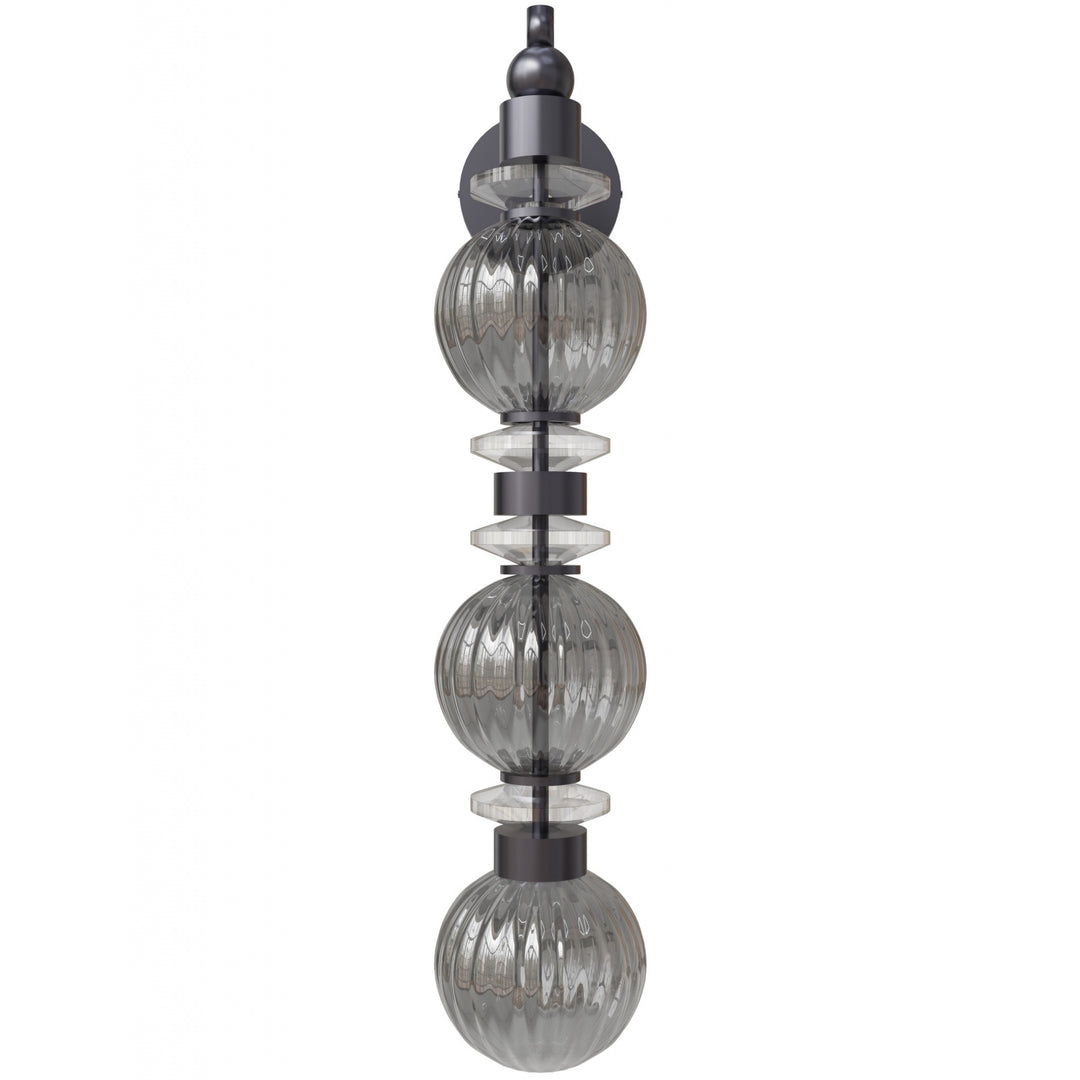Avra LED Wall Sconce in Black/Smoked Glass by Avenue Lighting