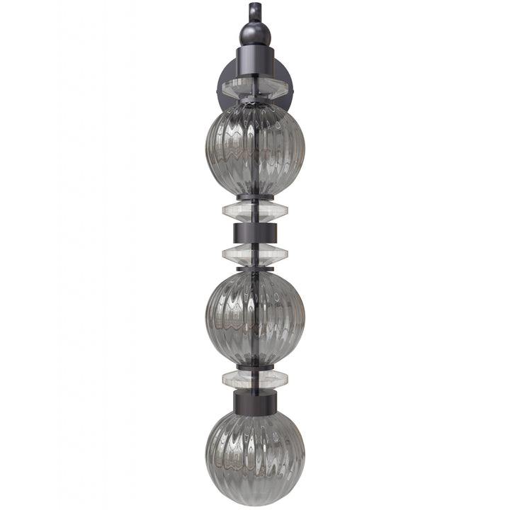 Avra LED Wall Sconce in Black/Smoked Glass by Avenue Lighting