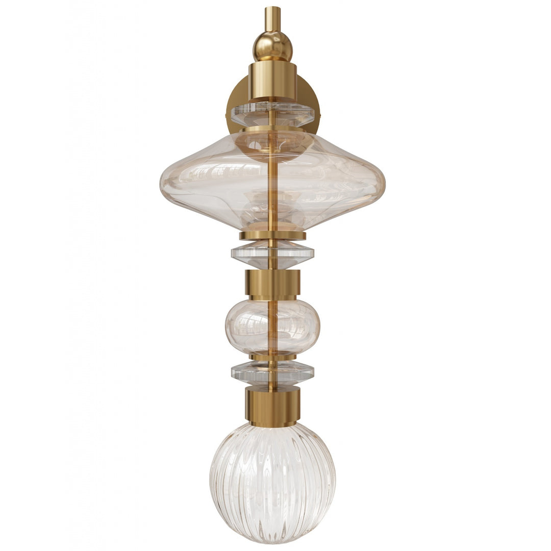 Avra Wall Sconce in Aged Brass/Clear Glass by Avenue Lighting