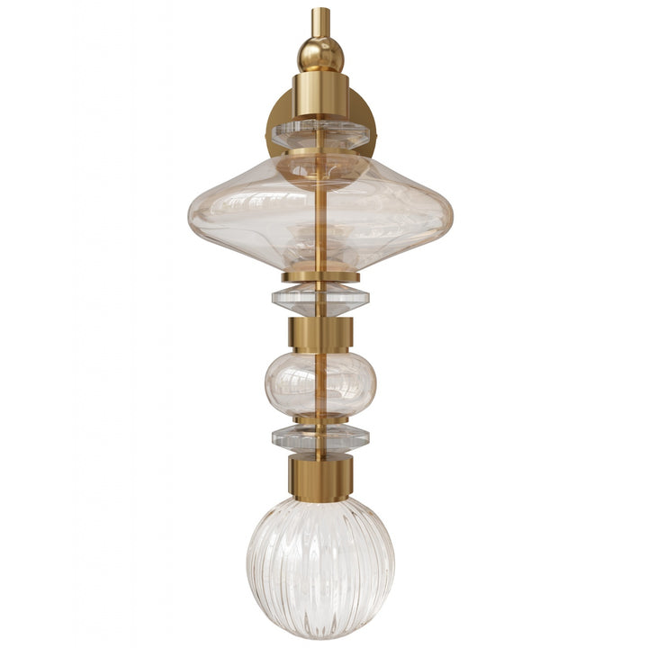 Avra Wall Sconce in Aged Brass/Clear Glass by Avenue Lighting