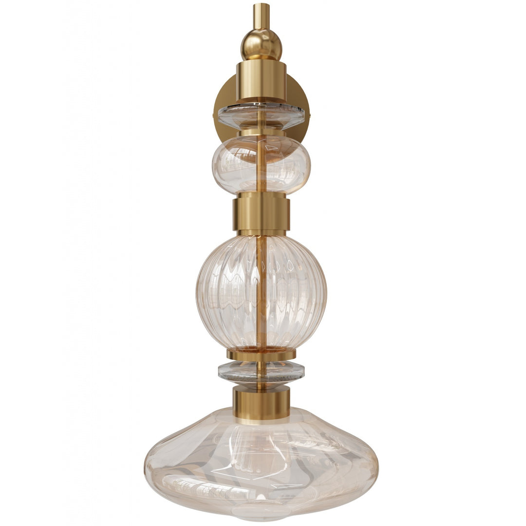 Avra LED Wall Sconce in Aged Brass/Clear Glass by Avenue Lighting