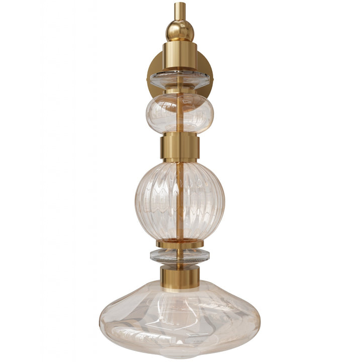 Avra LED Wall Sconce in Aged Brass/Clear Glass by Avenue Lighting