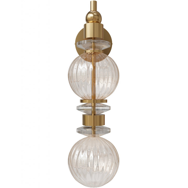 Avra LED Wall Sconce in Aged Brass/Clear Glass by Avenue Lighting