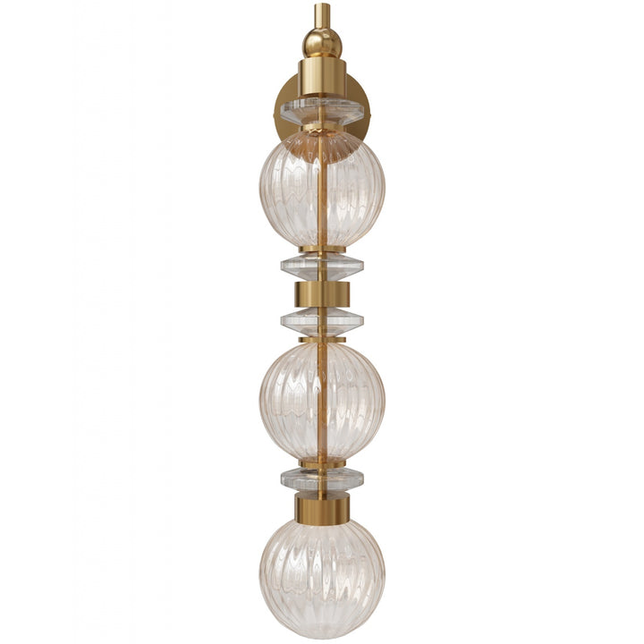 Avra LED Wall Sconce in Aged Brass/Opalescent Glass by Avenue Lighting
