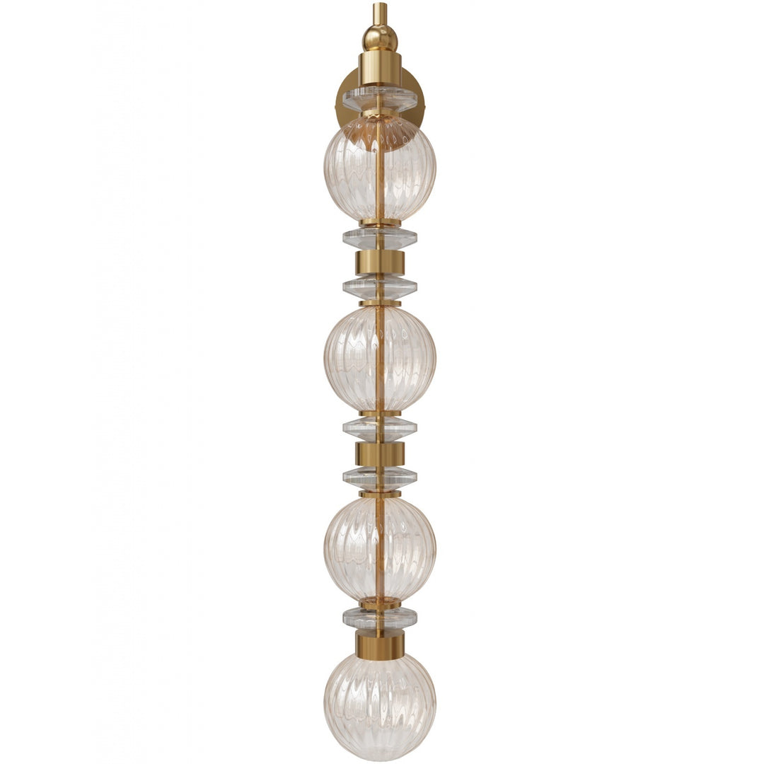 Avra LED Wall Sconce in Aged Brass/Clear Glass by Avenue Lighting