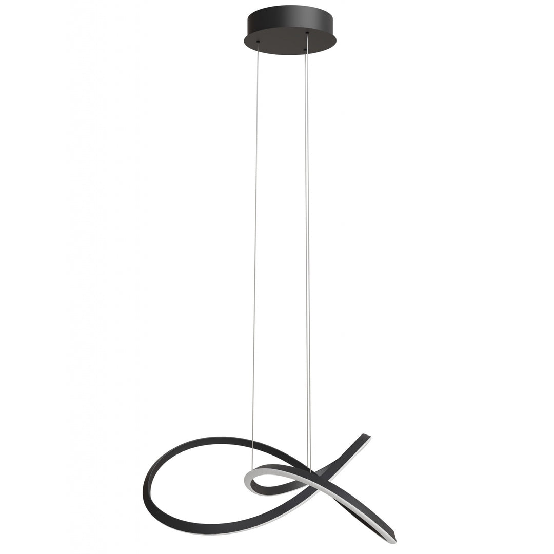 Windsor Spiral Ring 5-CCT LED Pendant in Black by Avenue Lighting