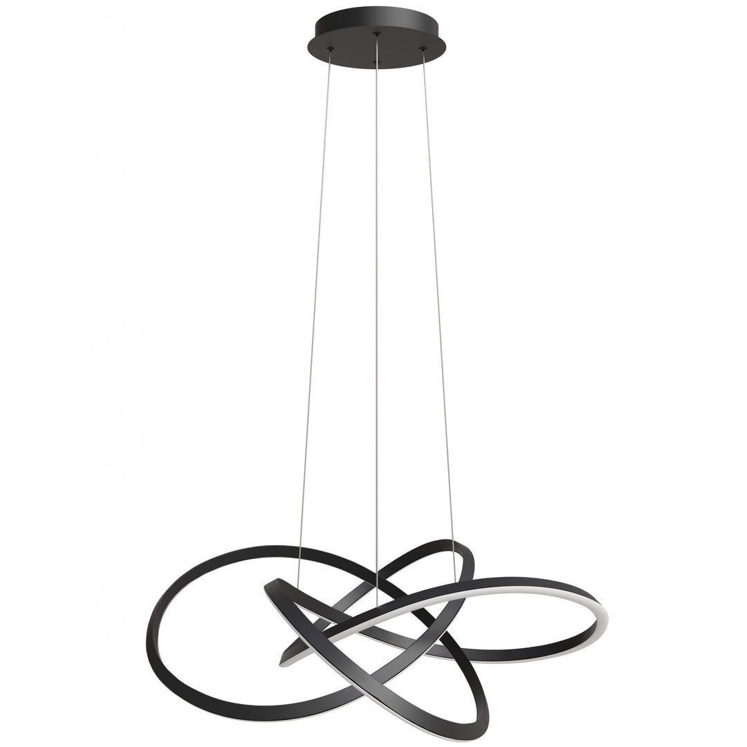 Windsor Spiral Ring 5-CCT LED Pendant in Black by Avenue Lighting