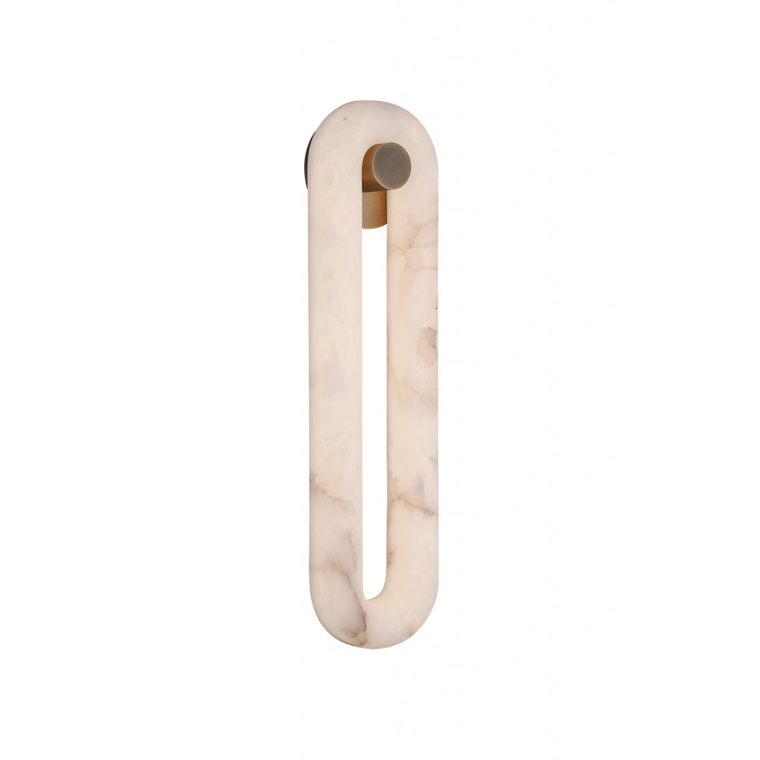 Sedona Soft Oval Loop Alabaster LED Wall Sconce, 24"H, by Avenue Lighting