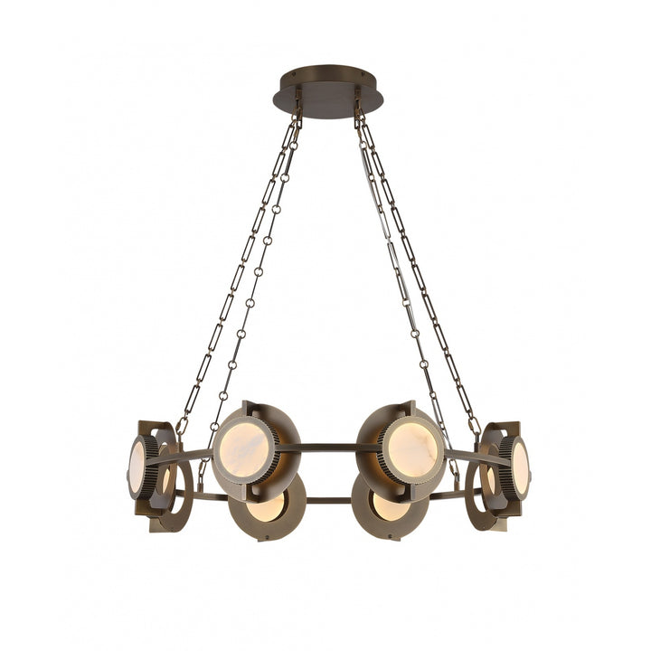 Mayfair Round Alabaster Chandelier, 8-Light 31.5"W, by Avenue Lighting