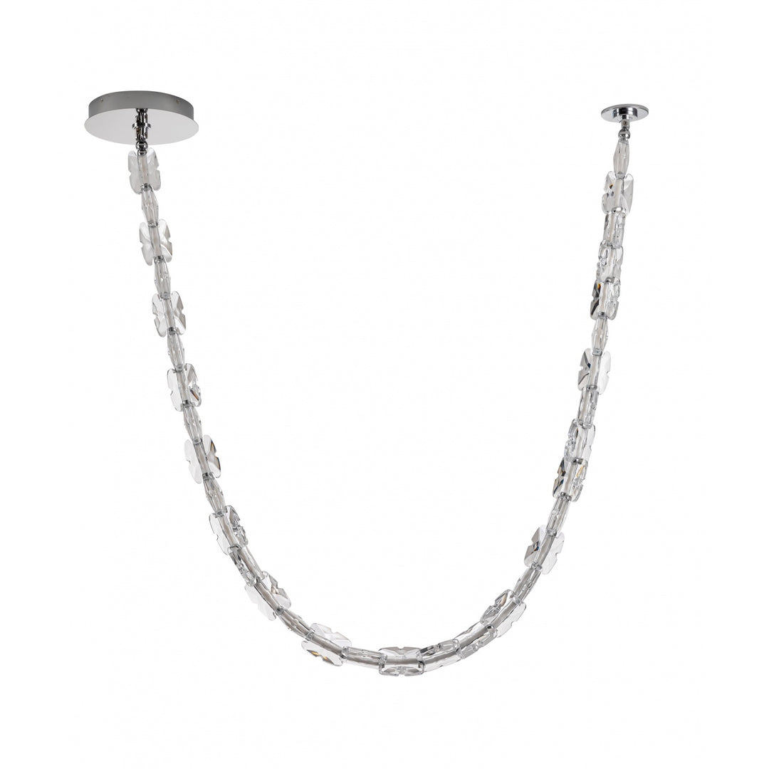 Monarch Clear Acrylic Strand LED Pendant, 120"L, by Avenue Lighting