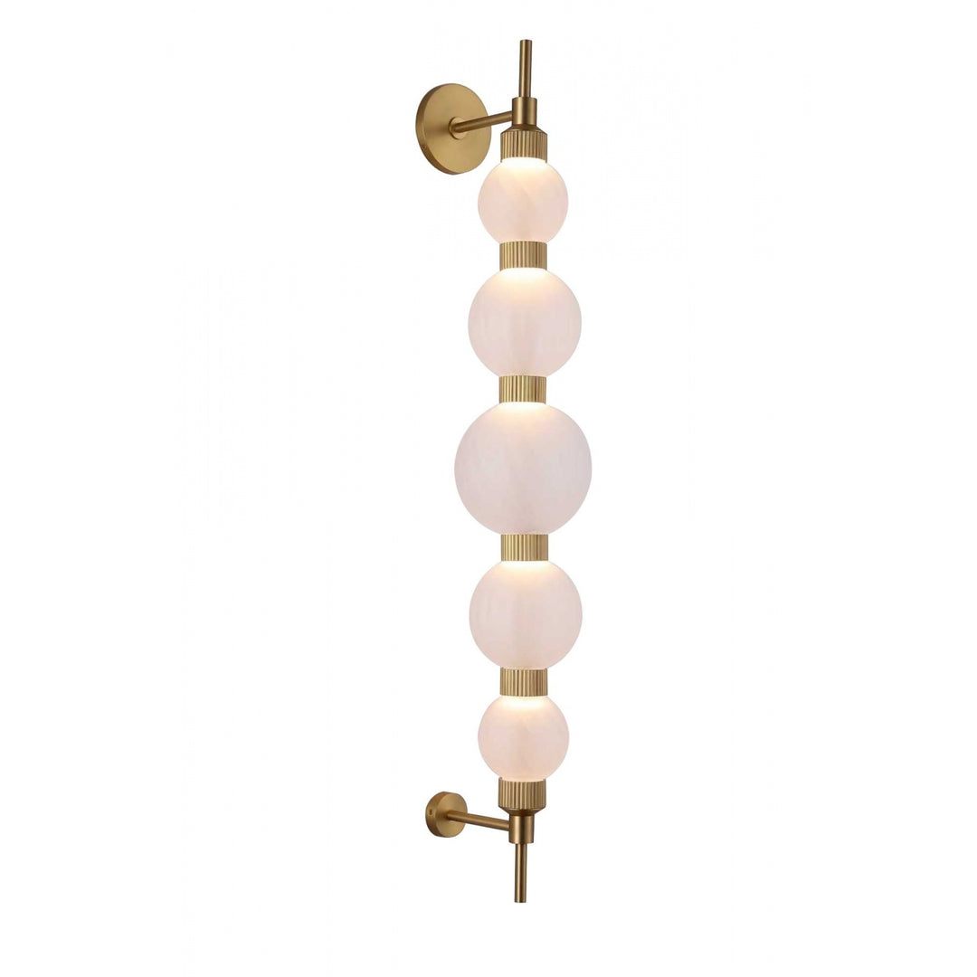 Zayna LED Wall Sconce in Aged Brass/White Glass by Avenue Lighting