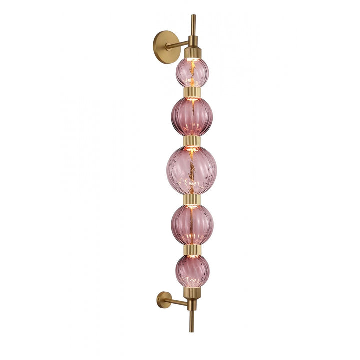 Zayna LED Wall Sconce in Aged Brass/Purple Glass by Avenue Lighting